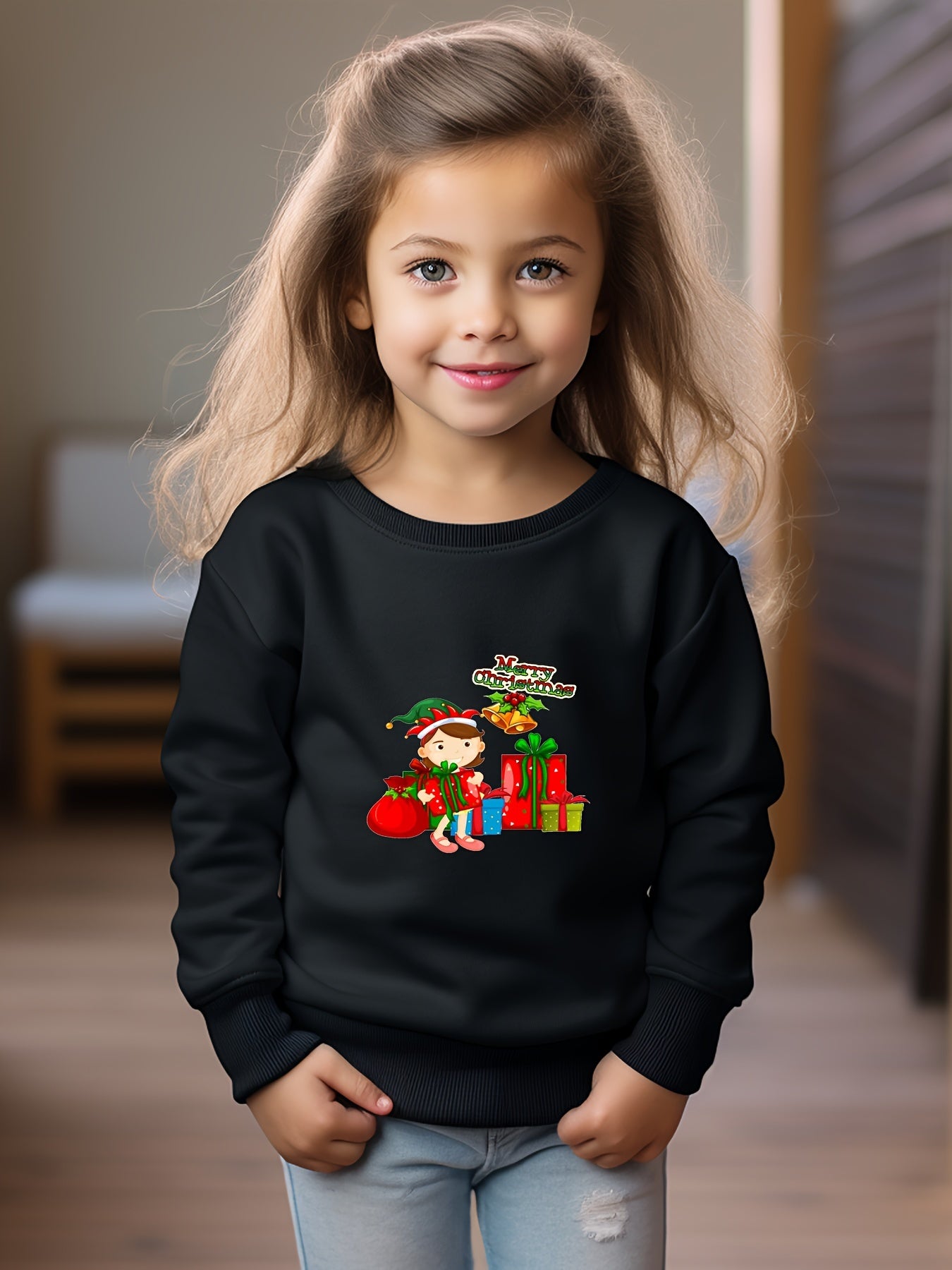 OERYUI Girl Christmas Sweatshirt Crew Neck Long Sleeve Kids