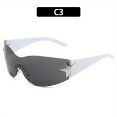 Y2K Wrap Around Sunglasses Gradient Lens One Piece Glasses