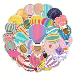 50pcs Hot Air Balloon Doodle Stickers Girl Style PVC Stickers Waterproof