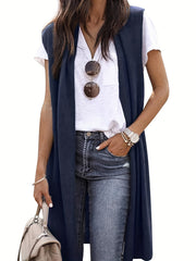 Sleeveless Open Front Cardigan for Women