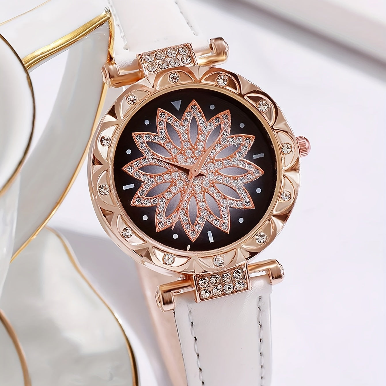 Kids Quartz Watch & Butterfly Necklace Set for Daily Life