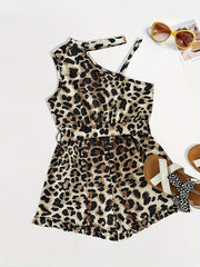 Leopard Print Cami Romper for Girls