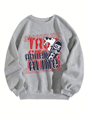Skating Guy Sweatshirt Men's Casual Pullover For Spring Fall