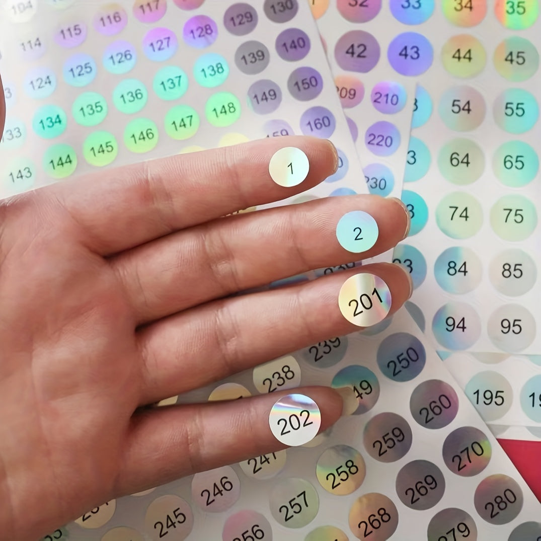 15pcs Mini Number Stickers 1-300 Round Labels Consecutive Number DIY Tool