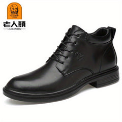 Men's Lace up PU Leather Boots Casual Comfy Walking Shoes
