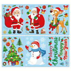 6pcs Christmas Window Stickers - Self-adhesive Holiday Wall Decorations