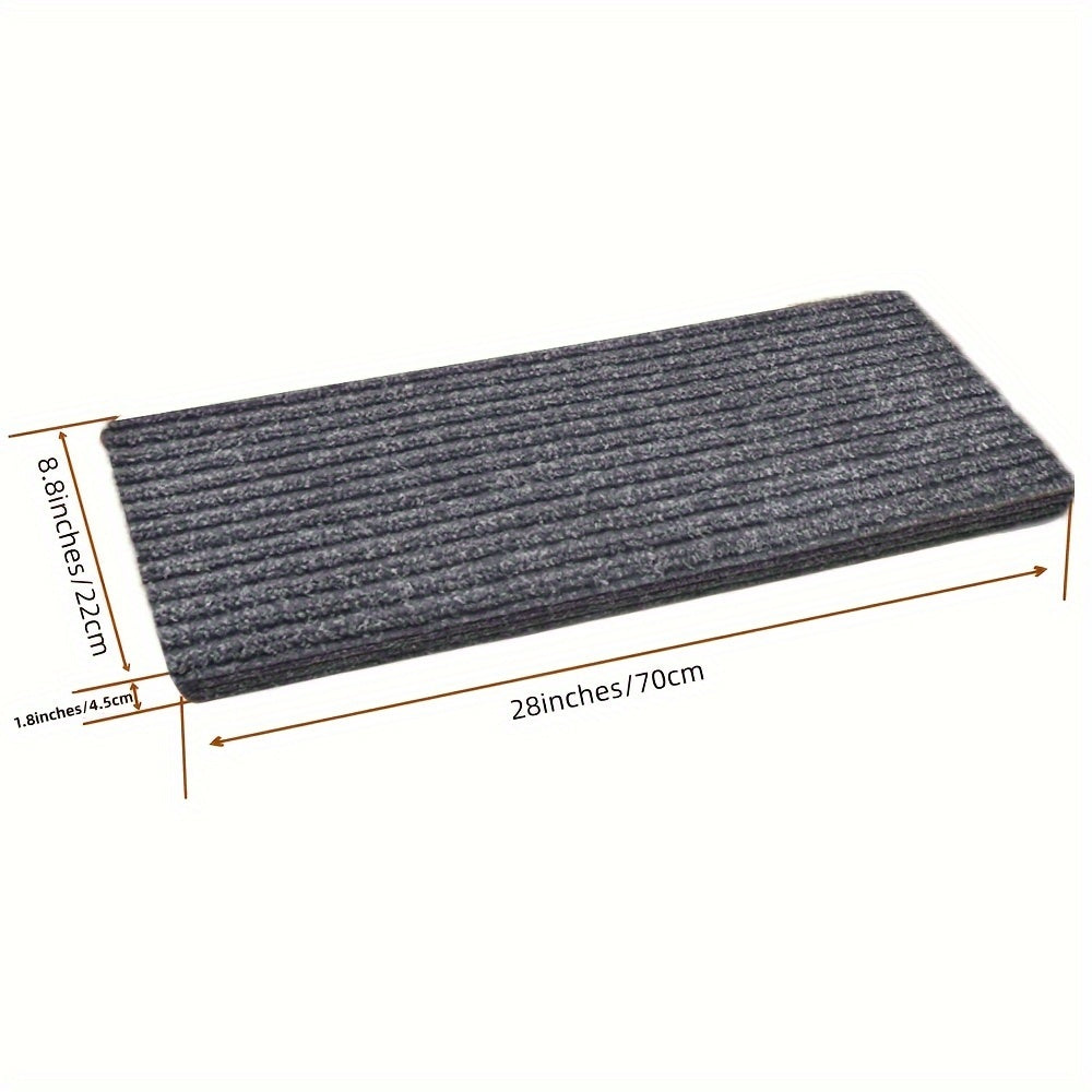 10pcs Bullnose Carpet Stair Treads Set Non Slip Washable Soft Skid Resistant