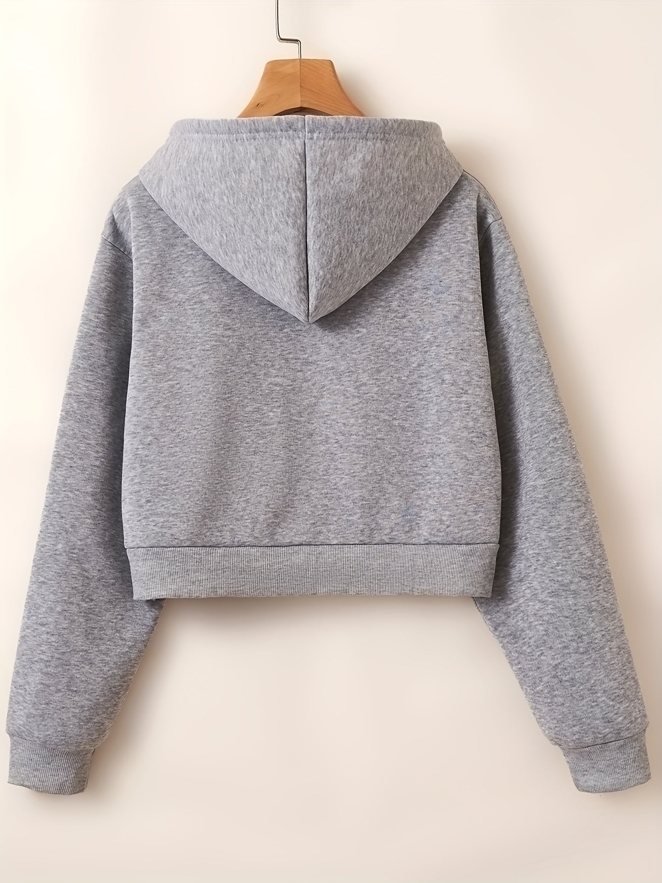 Women's Cropped Hoodie Sweatshirt With Pockets