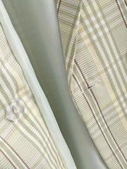 Plaid Print Lapel Blazer Double Breasted Outerwear