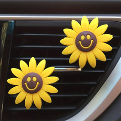 Sunflower Smiley Car AC Outlet Decoration