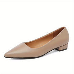 Women's Slip On Block Heel Shoes Point Toe Shallow Daily Shoes