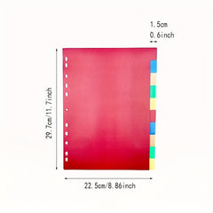 10-Tab Plastic Binder Dividers, Colored Blank Tabs, Multicolor Design
