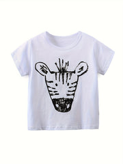 Kids Cartoon Graphic T-shirt Short Sleeve Summer Top
