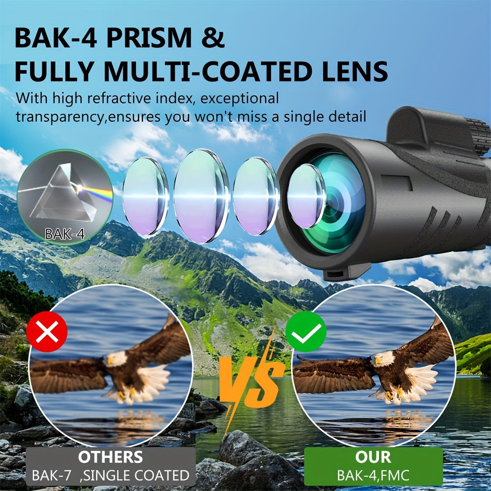 HD Monocular Telescope for Smartphone Bird Watching Hiking
