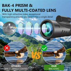 HD Monocular Telescope for Smartphone Bird Watching Hiking