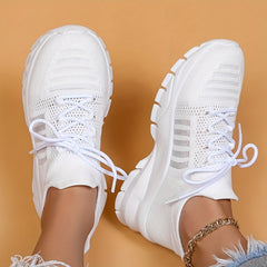 Women's Mesh Breathable Running Shoes Lightweight Lace Up Sneakers