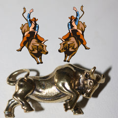 Brass Muscle Bullfighting Model Small Ornaments