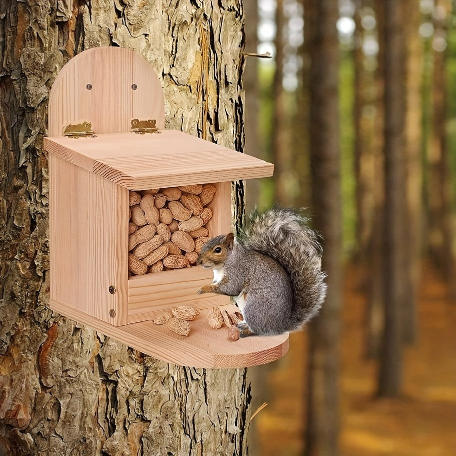 Hanging Squirrel Picnic Table Feeder Wooden Squirrel Feeder Box