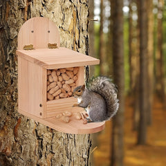 Hanging Squirrel Picnic Table Feeder Wooden Squirrel Feeder Box