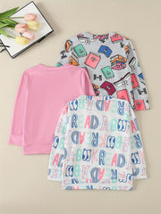 Girls' Back to School Cartoon Sweatshirt Top