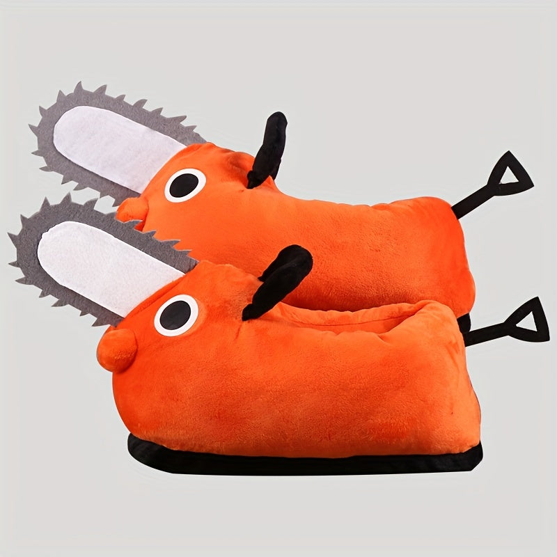 Men's Cartoon Dog Slippers Winter Warm Plush Home Shoes Cosplay Slipper