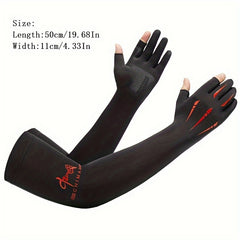 2pcs Long Gloves Arm Sleeves Ice Sleeves Hand Cover Half Finger Gloves