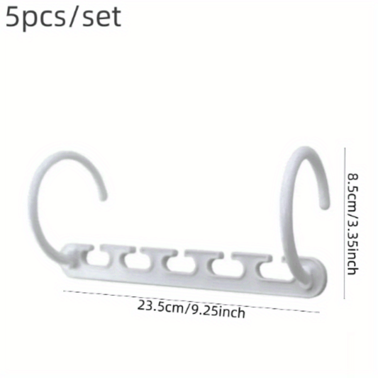5pcs Folding Windproof Hanger, Space Saving Multifunctional Plastic Hanger