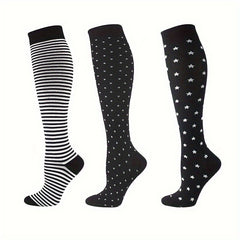 3 Pairs Compression Socks 20-30 mmHg for Women & Men