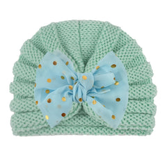 Kids' Knitted Winter Hat with Bow Breathable Hand Wash
