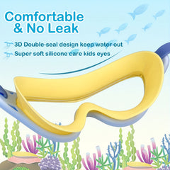 Cartoon Whale Kids Swim Goggles Anti Fog Leakproof Swimming