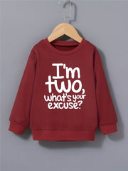 Boys Sweatshirt I'M TWO Print Casual Top Kids Clothes