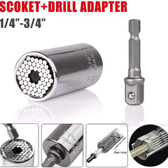 Universal Socket Sleeve Wrench Repair Tools 7 19mm Hex Shank Adapter Ratch
