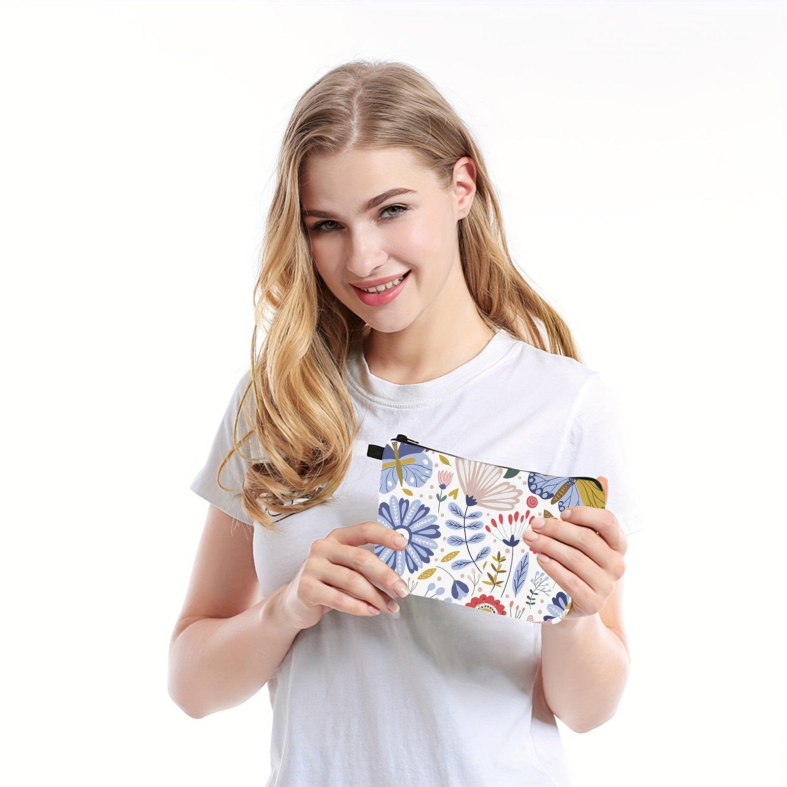 Waterproof Butterfly Grasses Cosmetic Bag for Women