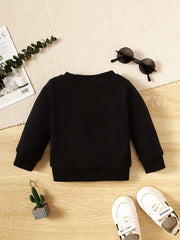 Kids Sweatshirt I'M MOM'S HOT DAD'S LUCKY Thread Stitching Pullover Top