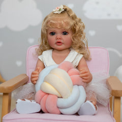 22" Realistic Vinyl Doll with Hand Planted Hair, Waterproof