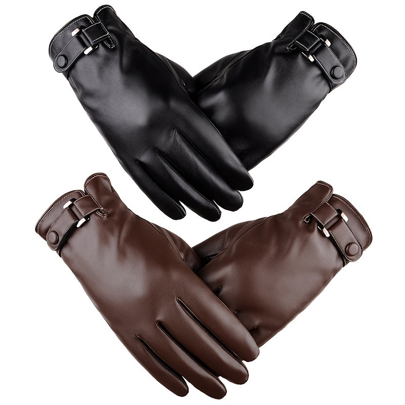 Windproof Touch Screen Gloves with Fleece Lining for Winter Activities
