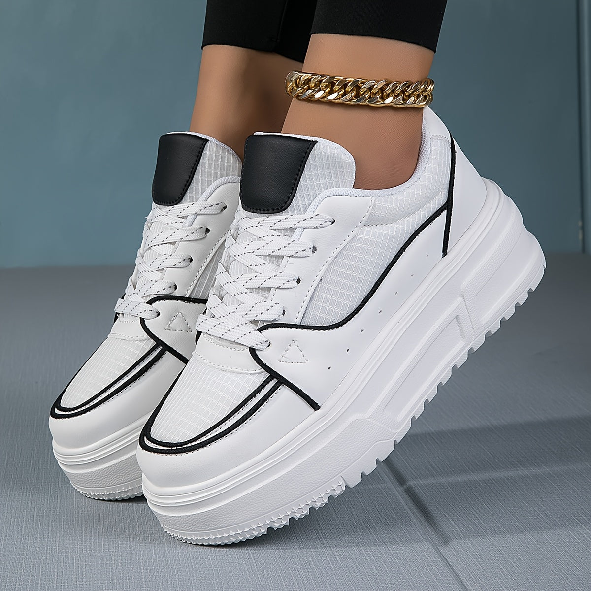 Breathable Mesh Platform Sneakers Height Increased Casual Shoes For Women