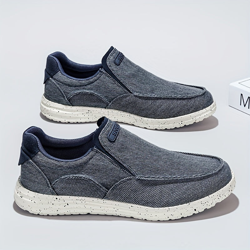 Men's Breathable Slip-On Canvas Loafer Shoes Lightweight Non-Slip