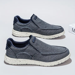 Men's Breathable Slip-On Canvas Loafer Shoes Lightweight Non-Slip