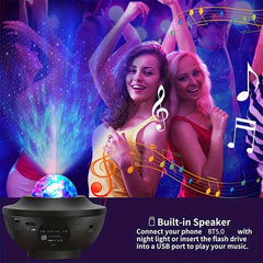 4 in 1 Galaxy Projector Light with Music Speakers