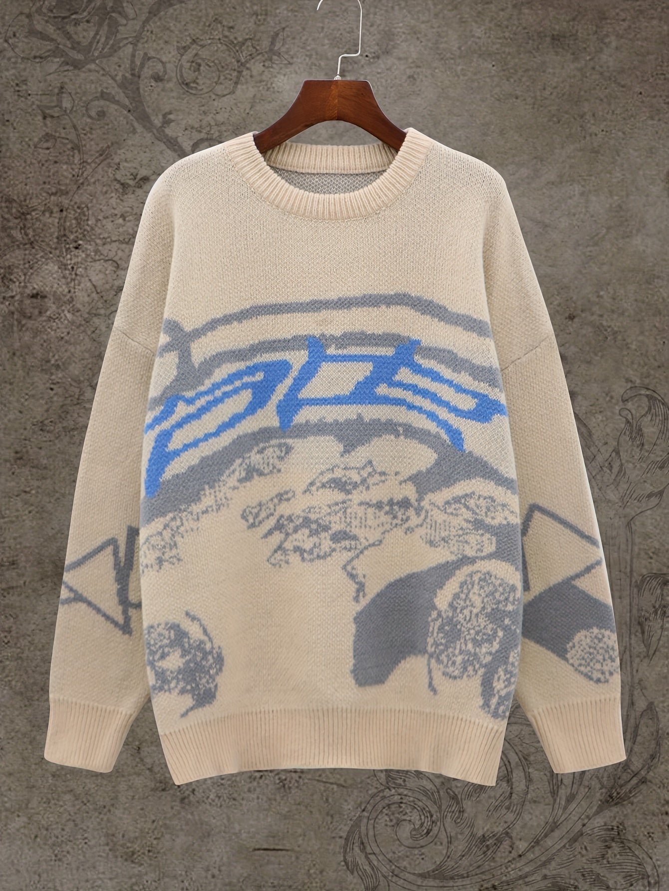 Y2K Sweater Women's Plus Graphic Print Knitted Long Sleeve