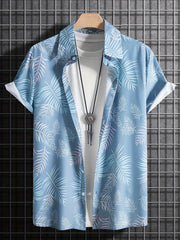 Tropical Leaf Hawaiian Shirt - Summer Vacation Resort
