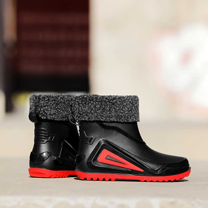 Men's Waterproof Rain Boots Wear Resistant Comfy Non Slip Shoes for Outdoor