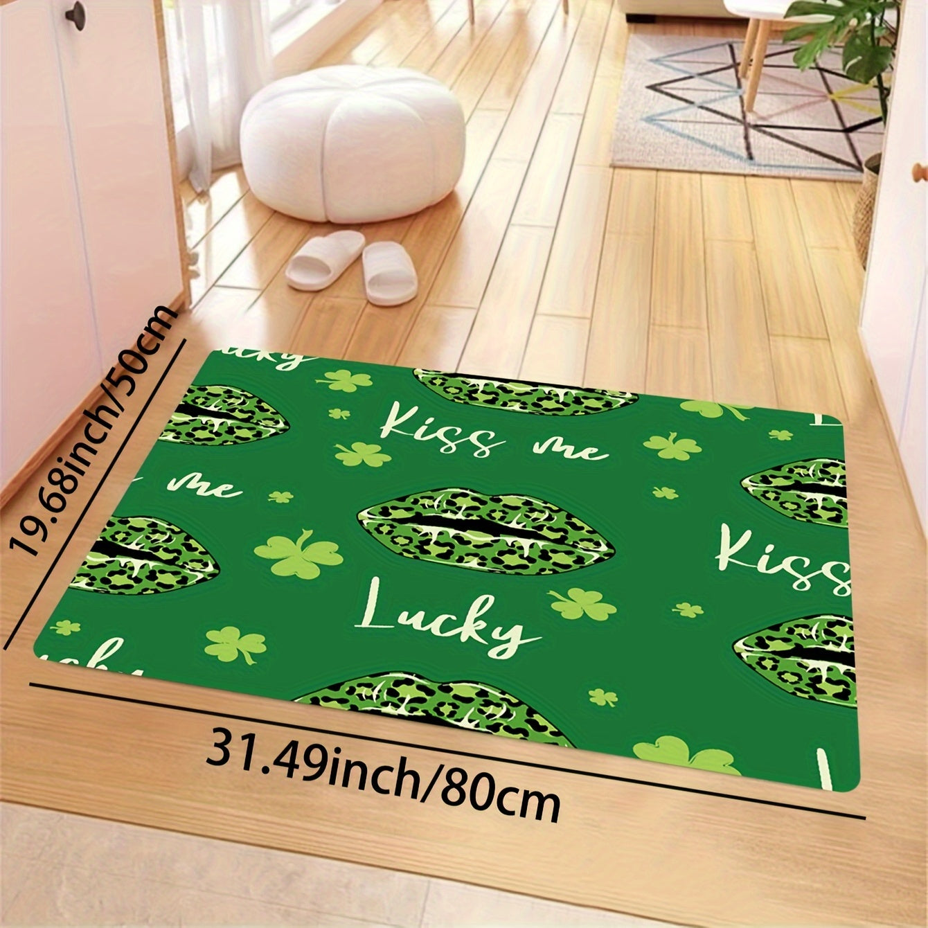 Clover Print Rug Lip English Letter Washable Carpet Home Decor Room Bedroom