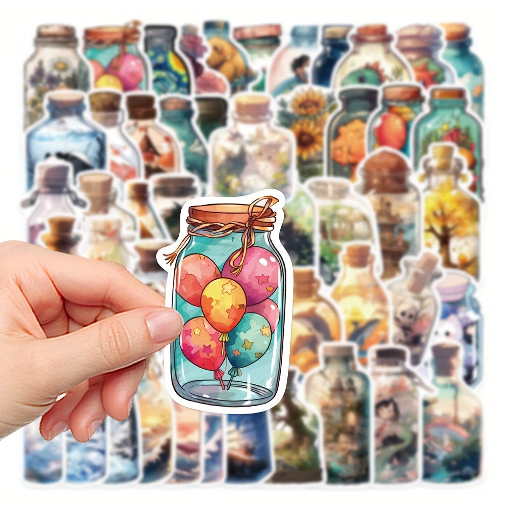 50pcs Healing Bottle World Graffiti Stickers for DIY Decoration Waterproof
