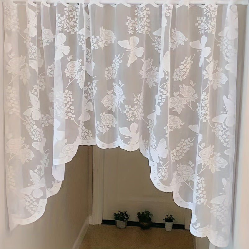 1PC Lace Butterfly Floret Curtain Window Decor Curtains Tulle Living Room