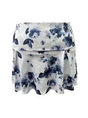 Women's Plus Floral Print Sporty Skort High Rise Mini Skort