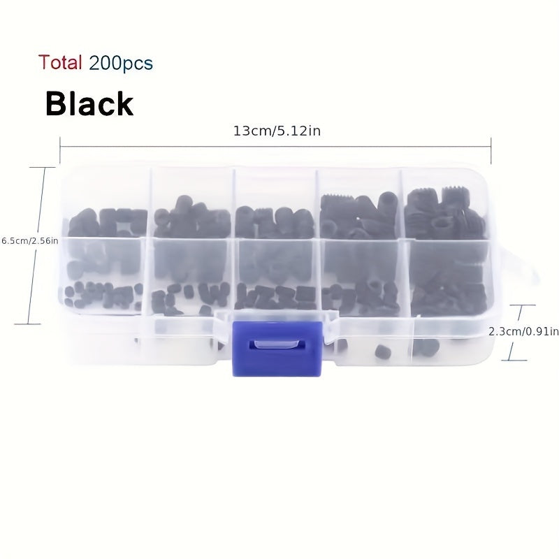 200pcs 304 Stainless Steel Screws Set Hex Head Flat Head Headless Screws