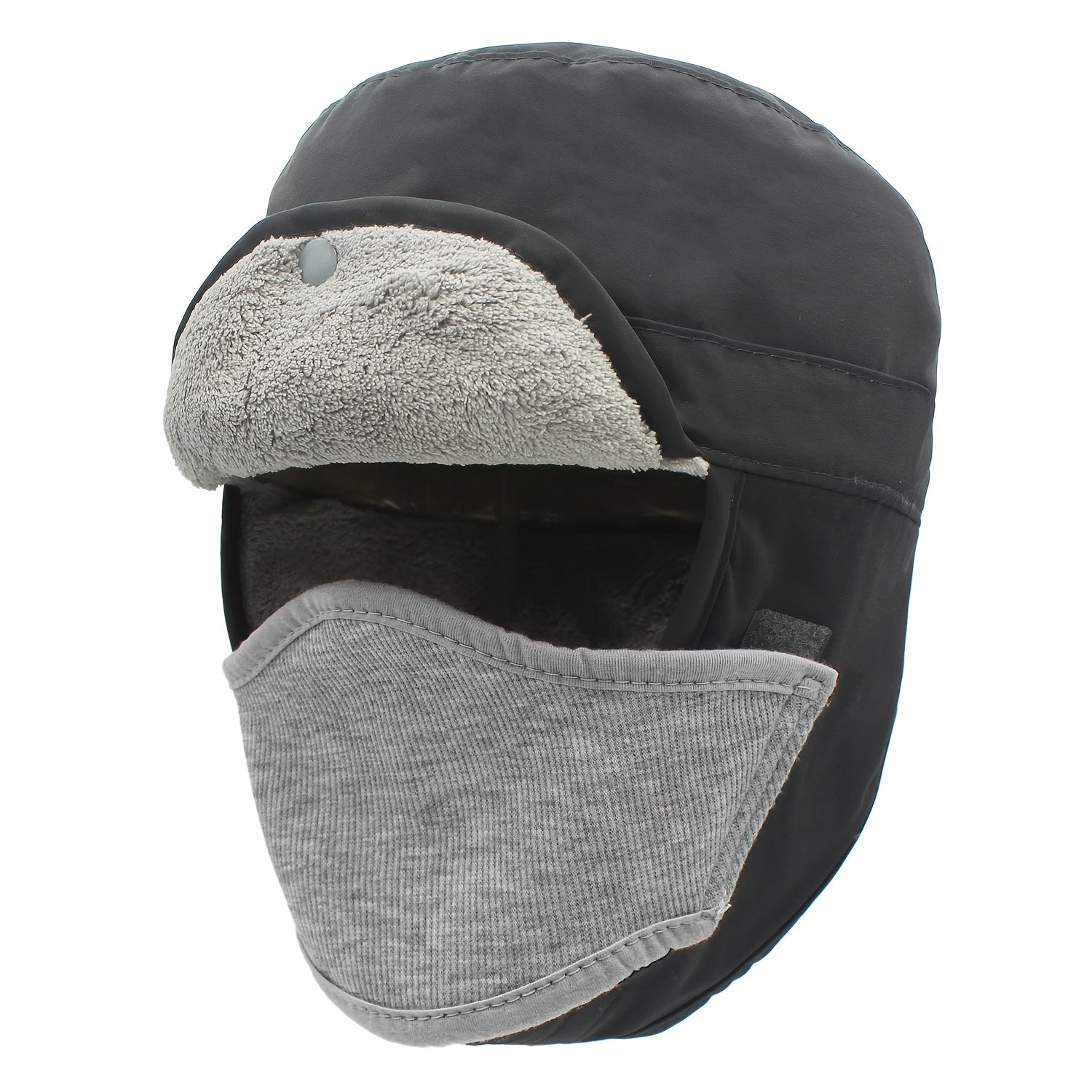 Kids Fleece Warm Waterproof Hat With Detachable Face Mask And Earflap