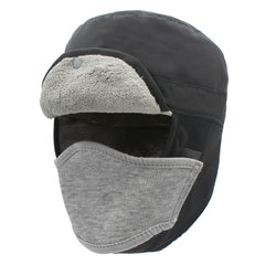 Kids Fleece Warm Waterproof Hat With Detachable Face Mask And Earflap